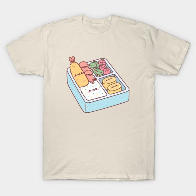 Kawaii Japanese Bento Box Tempura Prawn T-Shirt by rustydoodle